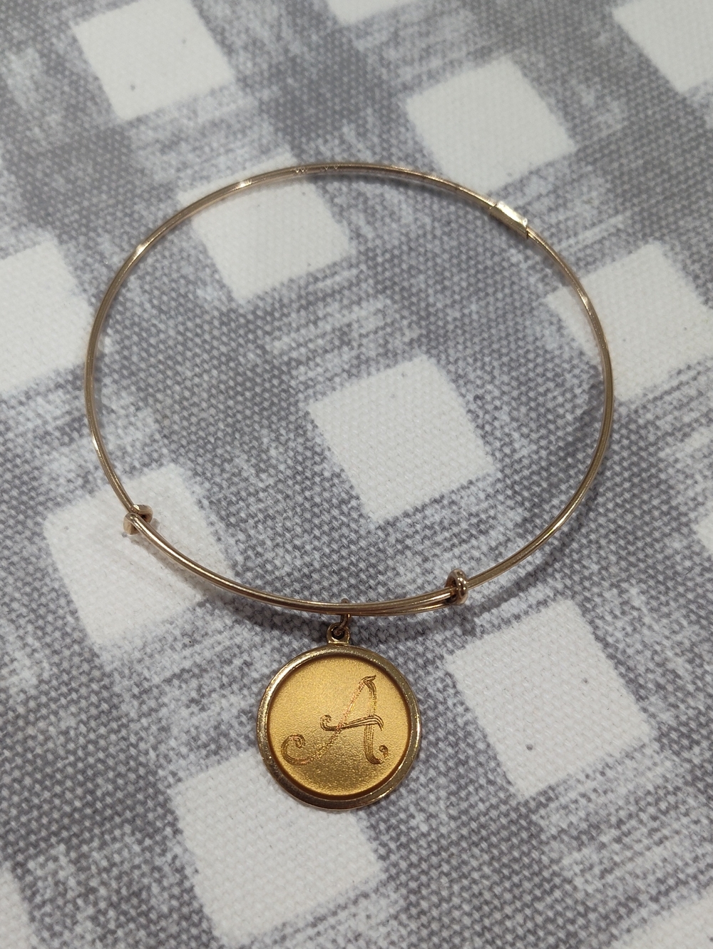 Alex and Ani Gold Filled Initial A Charm Bangle